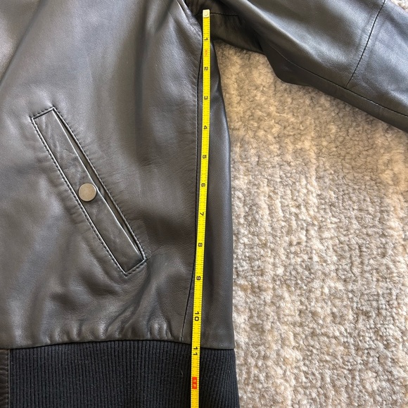 Y3 lamb skin leather hoodie bomber jacket - Picture 8 of 11